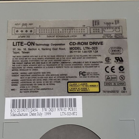 Lite-On CD-Rom Drive Model LTN-323-ST2 Class 1 Laser Compaq Presario - Picture 2 of 8